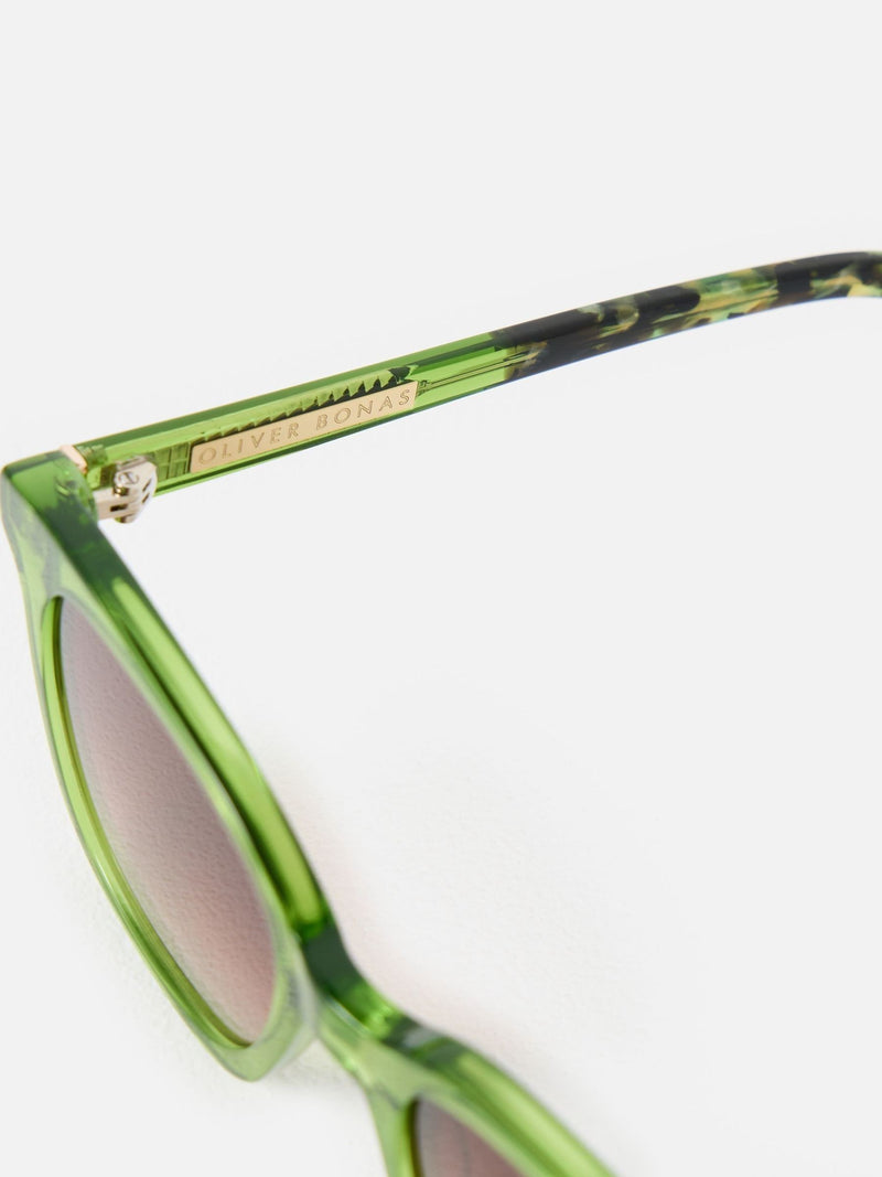 Oliver Bonas green crystal square acetate sunglasses - British product