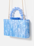 Oliver Bonas blue marbled box clutch bag - British product