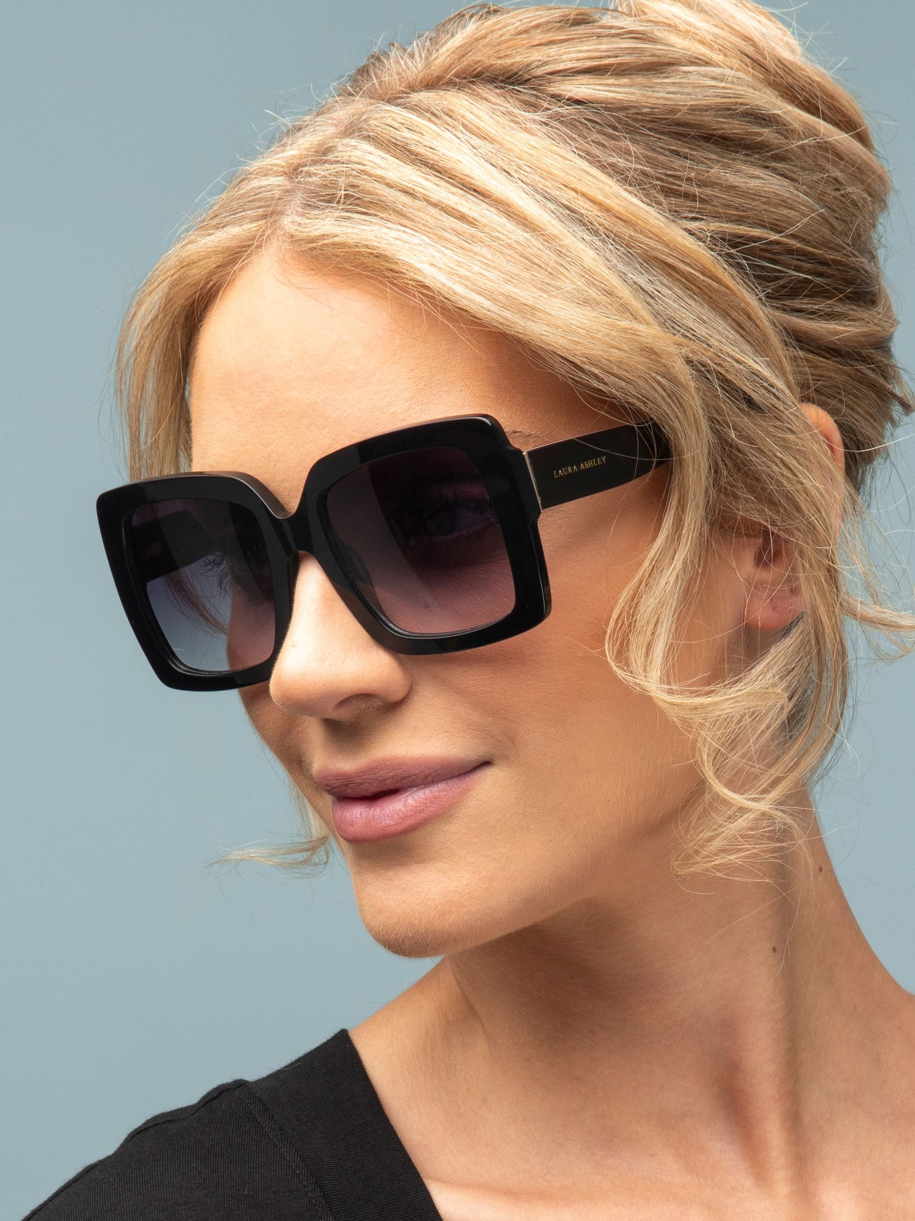 Laura Ashley Black Oversized Square Sunglasses