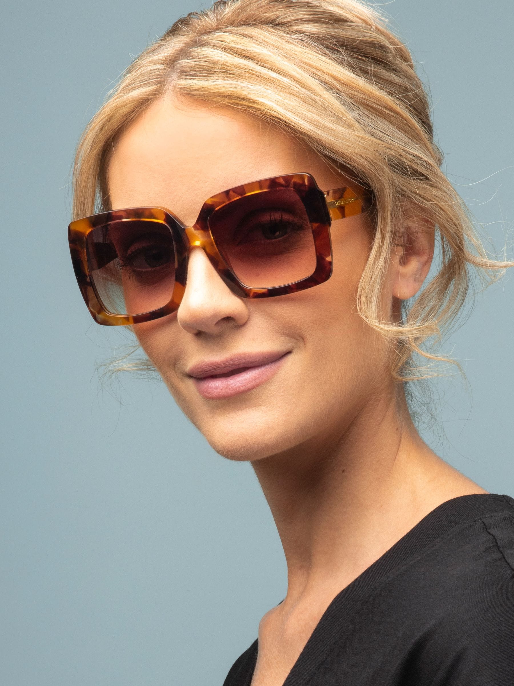Laura Ashley Light Brown Oversized Square Sunglasses