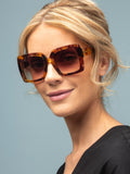 Laura Ashley Light Brown Oversized Square Sunglasses