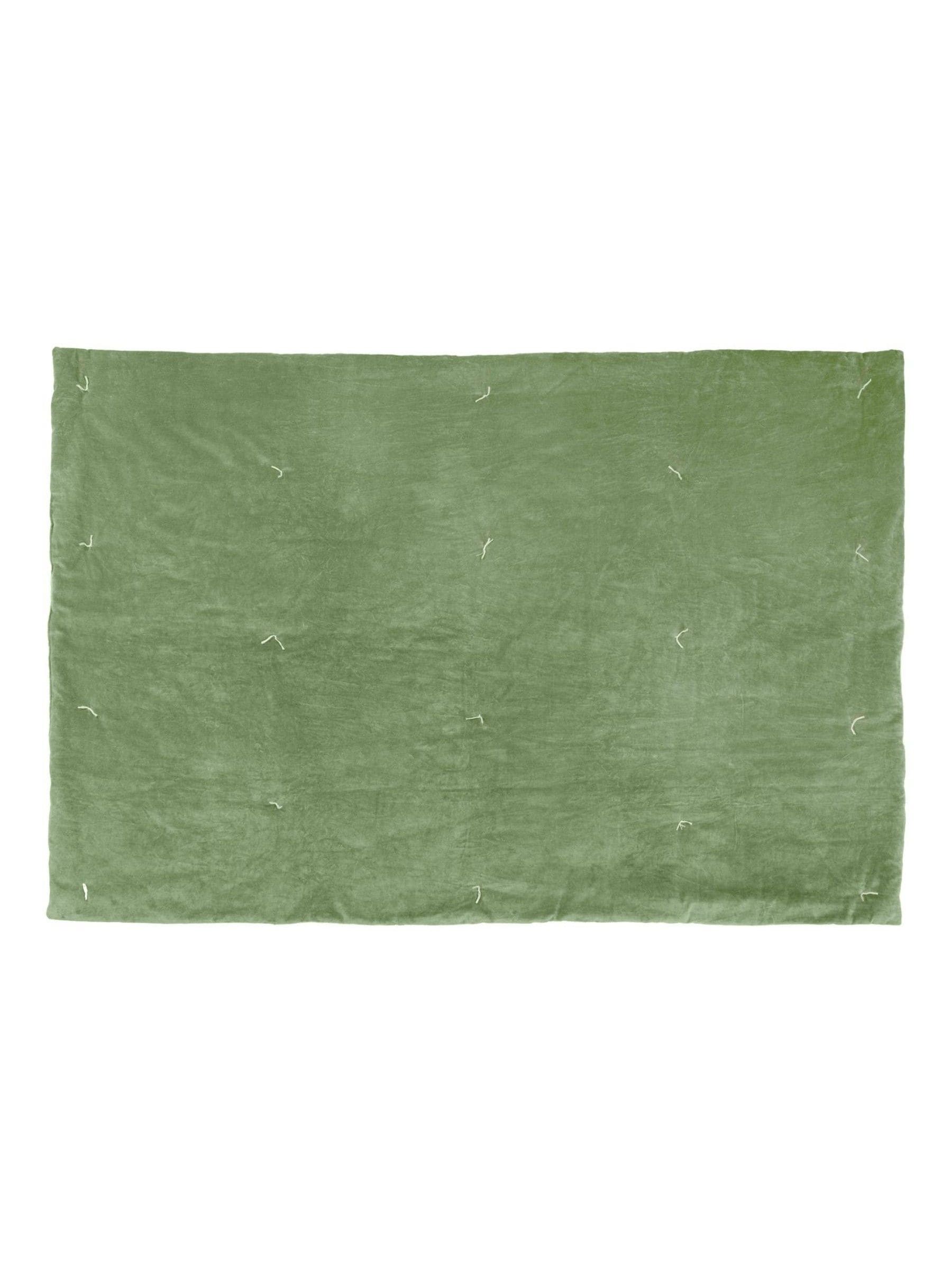 Wylder green Edie cotton velvet bedspread 140x220cm (British brand)