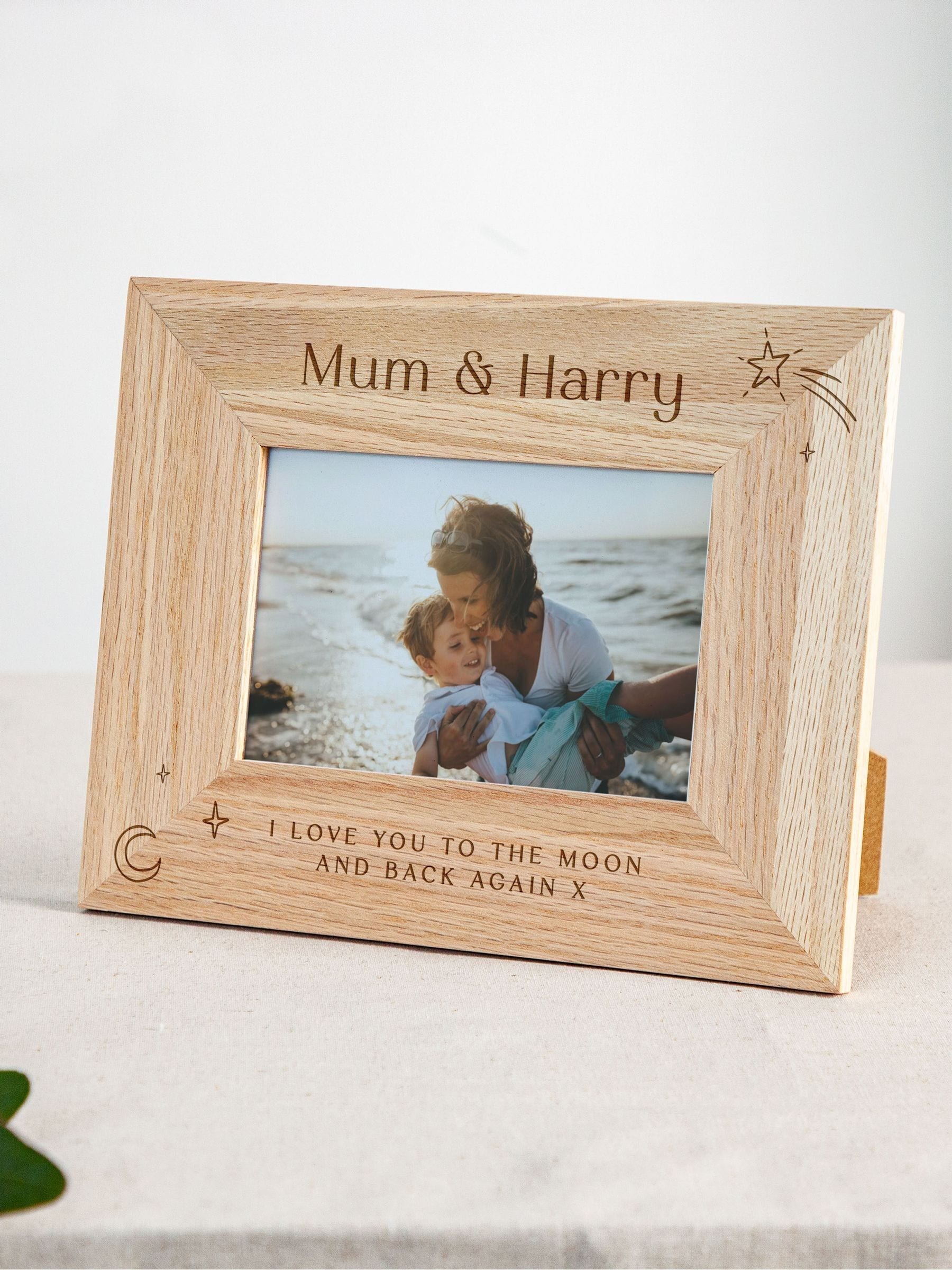 No Ordinary Gift personalised engraved oak photo frame 24.5x19.5cm, imported from the UK