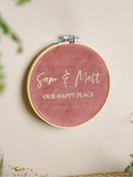 No Ordinary Gift personalised couples velvet hoop medium 6 inch, imported from the UK
