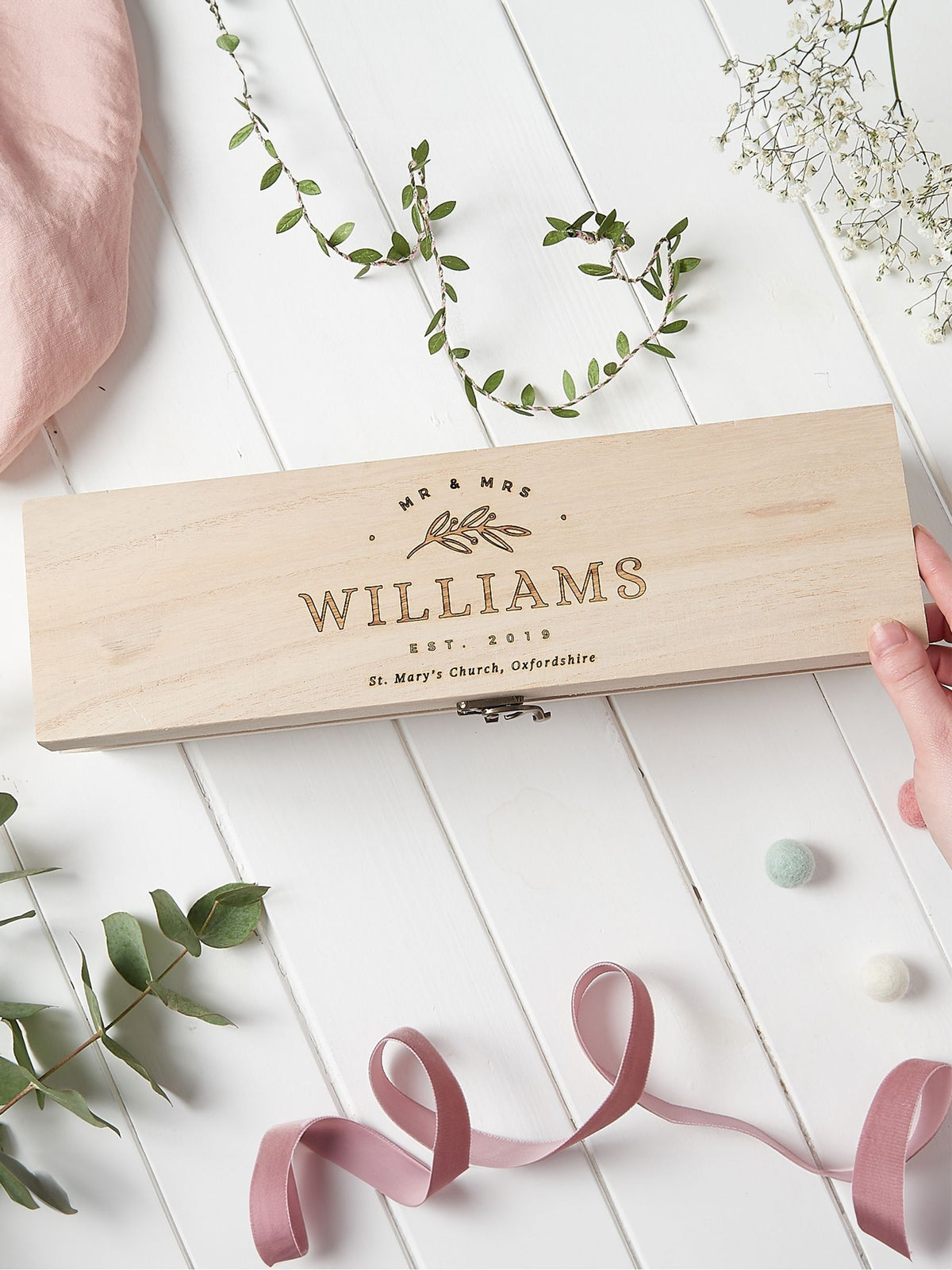 No Ordinary Gift personalised engraved wooden wine box, UK version