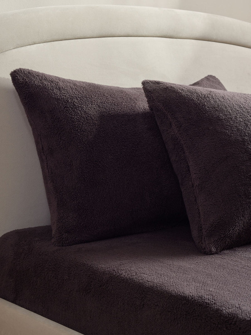 Set of 2 Navy Blue Teddy Fleece Pillowcases