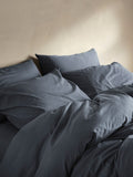 Bedfolk Blue Relaxed Cotton Pillowcases Pair