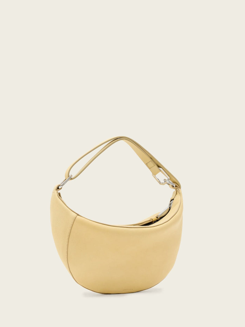 AllSaints Yellow Luna Micro Bag leather handbag, imported from the UK