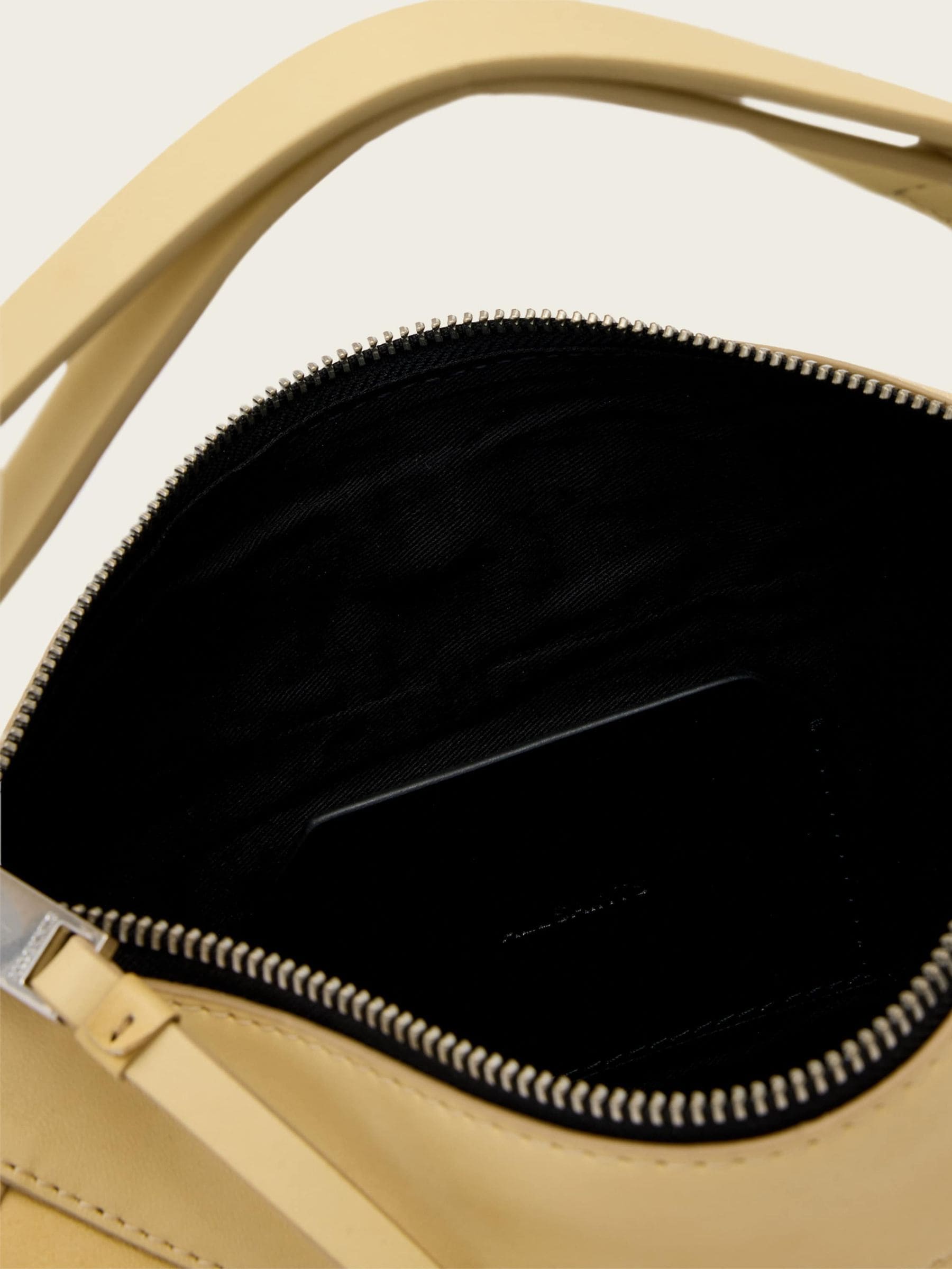 AllSaints Yellow Luna Micro Bag leather handbag, imported from the UK