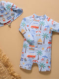 Purebaby Blue Legionaires swim hat, imported from the UK