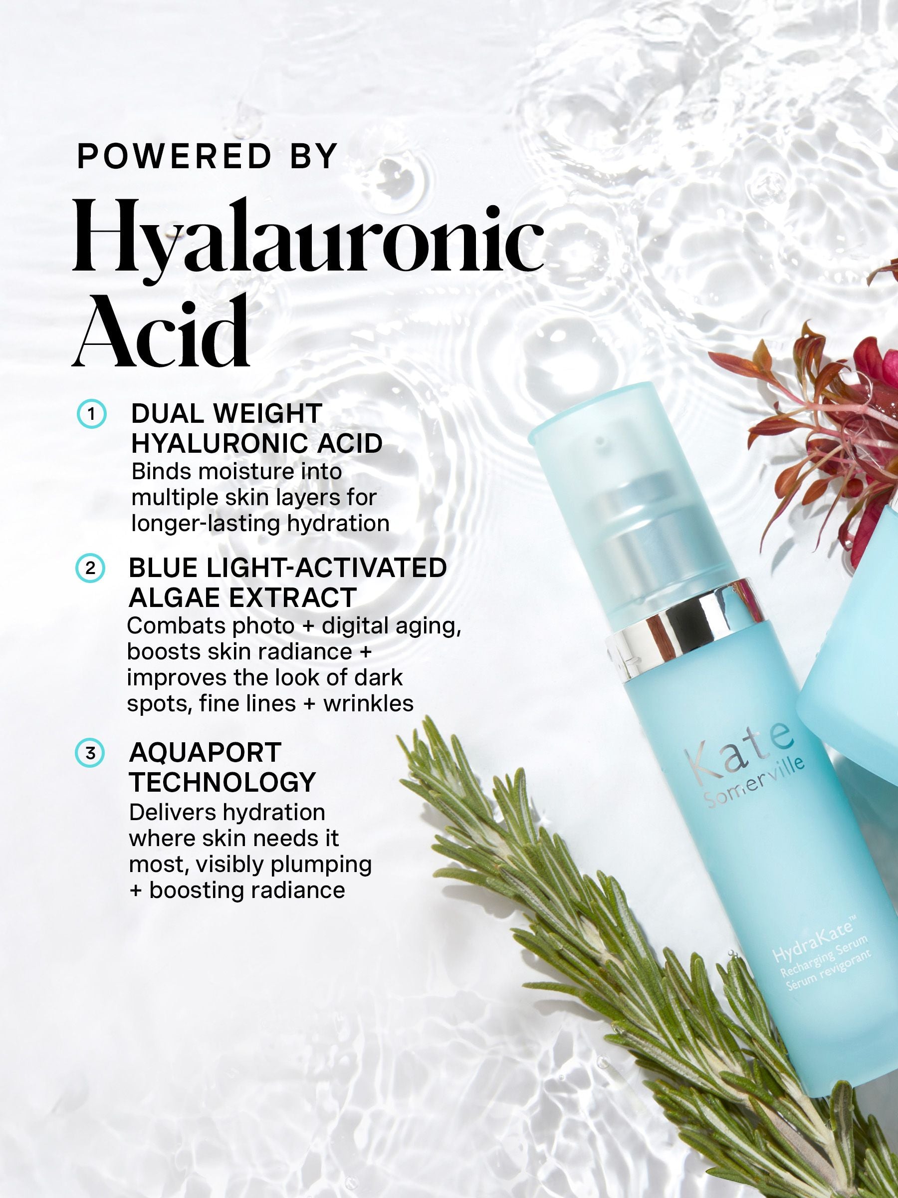 Kate Somerville HydraKate Recharging Hydration Serum 30ml (British brand)