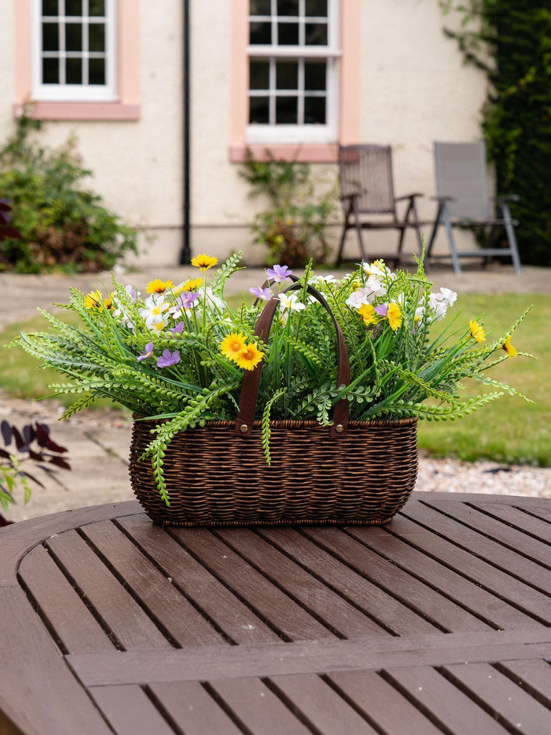 Scottish Everlastings artificial wildflower basket 55cm - British product
