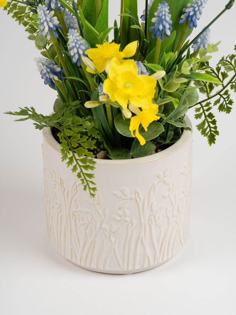 Scottish Everlastings artificial mixed spring planter 43cm, UK version