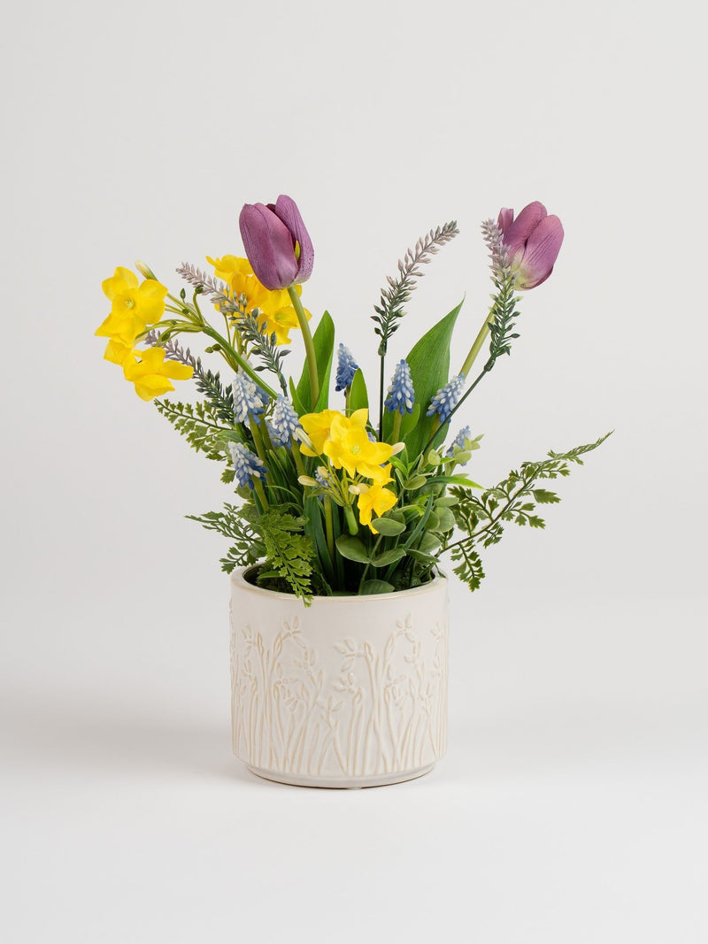 Scottish Everlastings artificial mixed spring planter 43cm, UK version