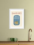 East End Prints White Sardines Wall Art Print by Amber May Art