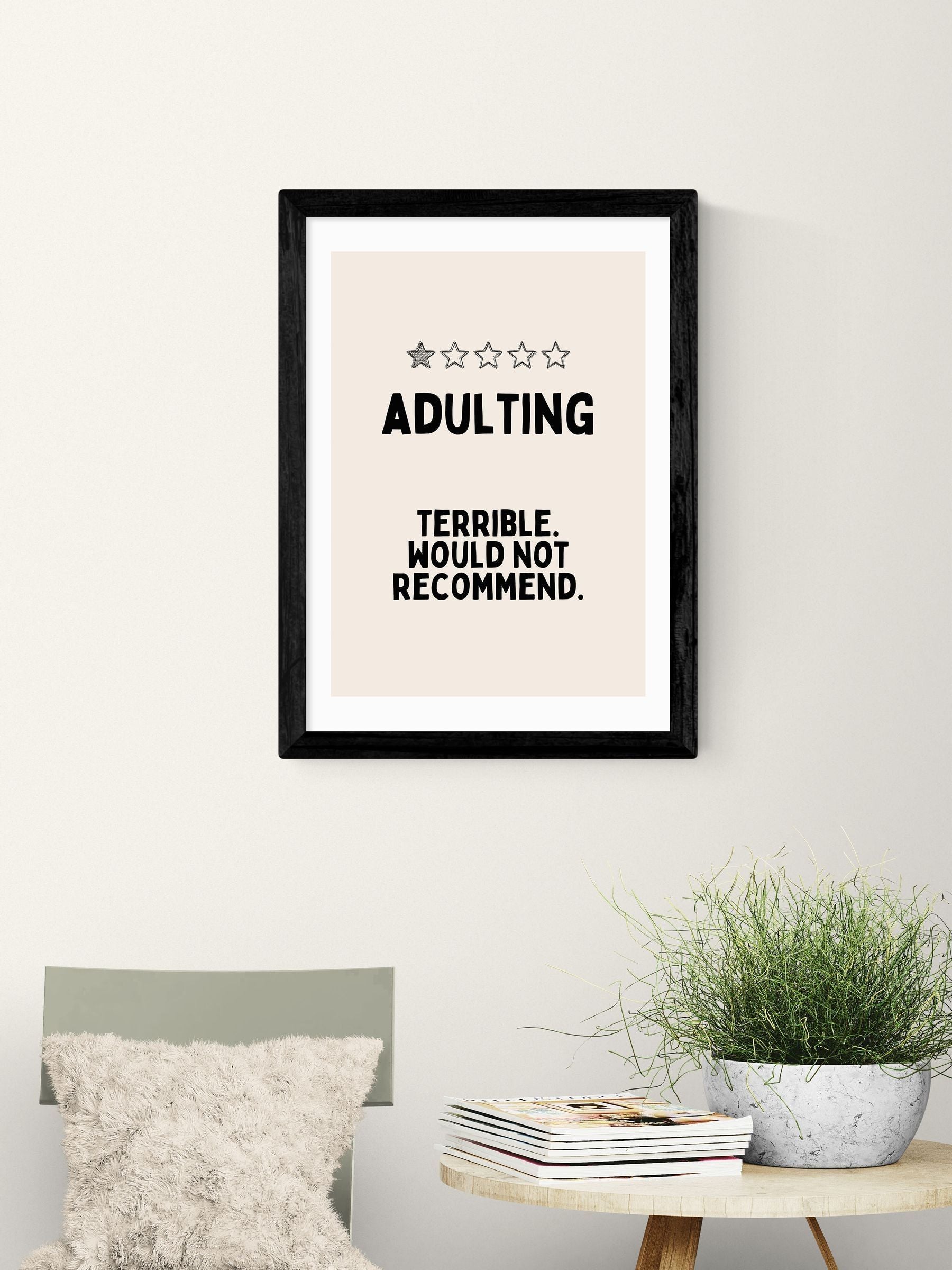 East End Prints Black Adulting Wall Art Print by Wisdom and Wonder Designs