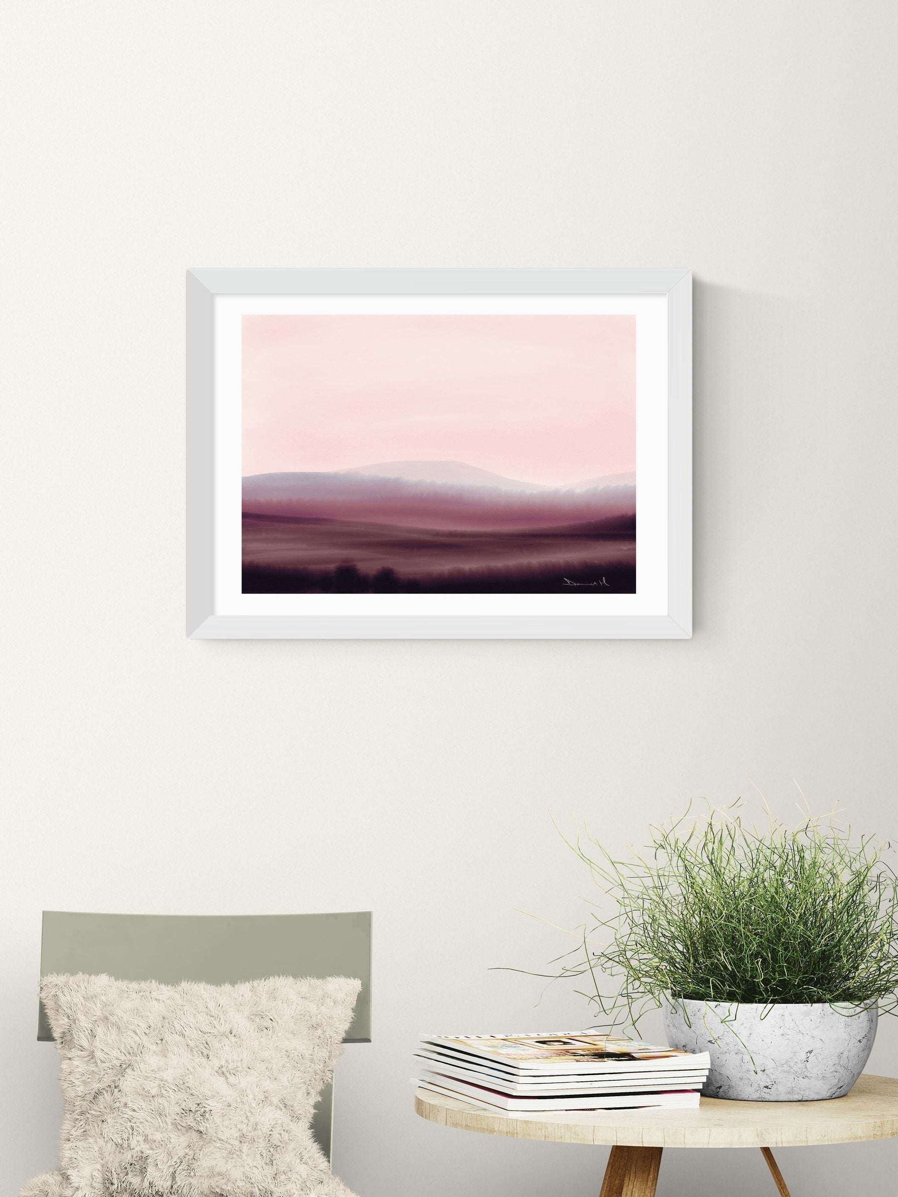 East End Prints White Dusk Wall Art Print by Dan Hobday