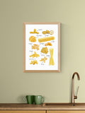 East End Prints Oak Pasta Shapes Wall Art Print by Natalie Cass