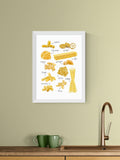 East End Prints White Pasta Shapes Wall Art Print by Natalie Cass