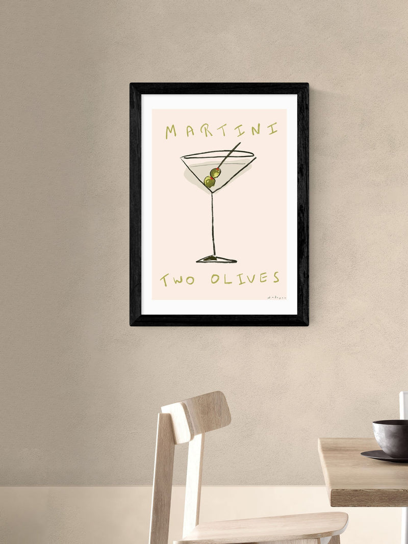 East End Prints black martini wall art print, UK version
