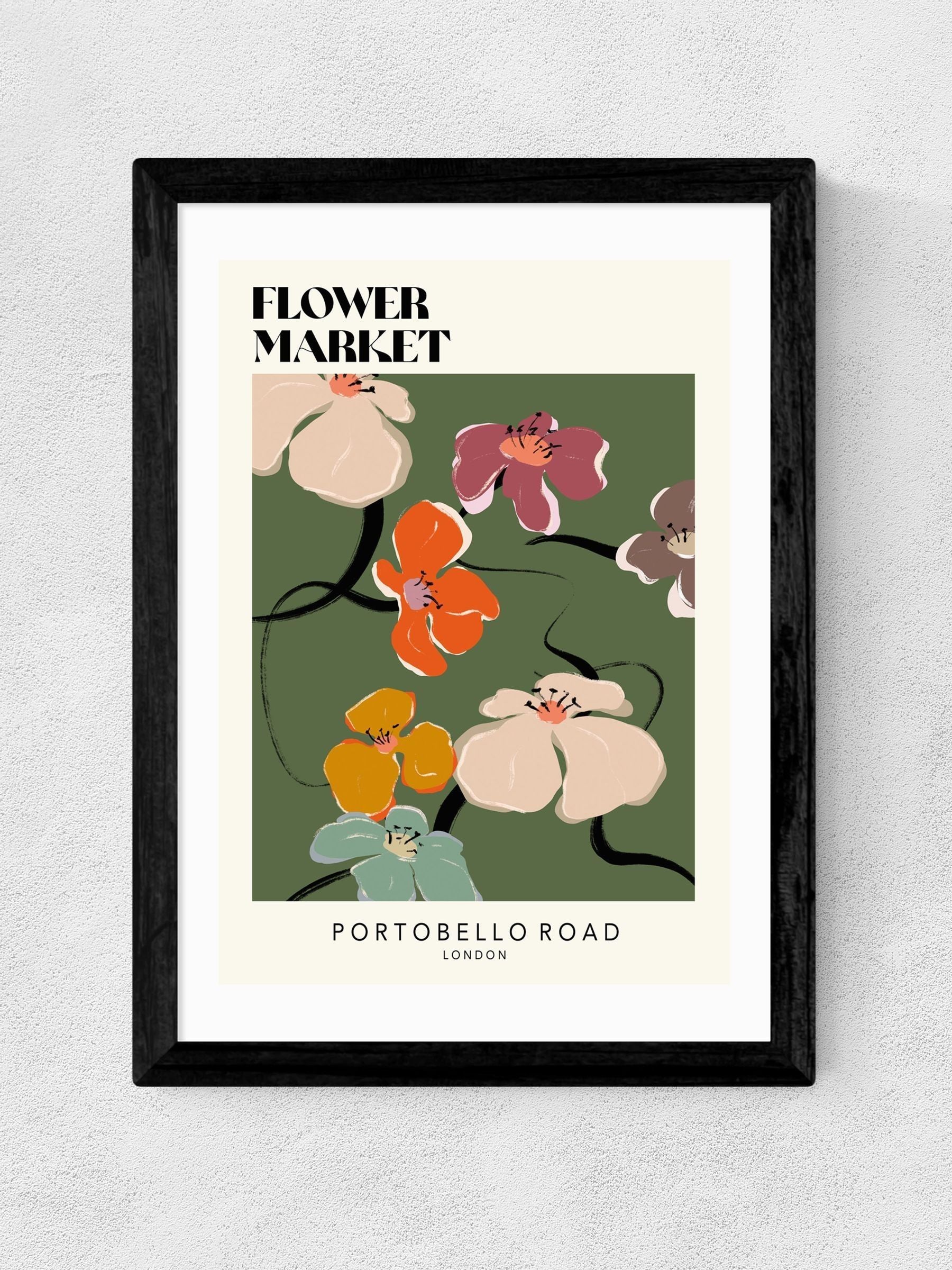 East End Prints Black Portobello Road wall art print, UK version