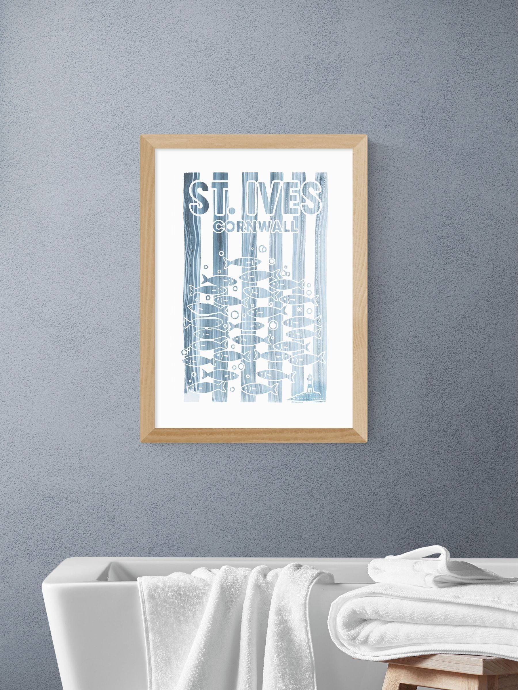 East End Prints Oak St Ives Wall Art Print by Cartissi