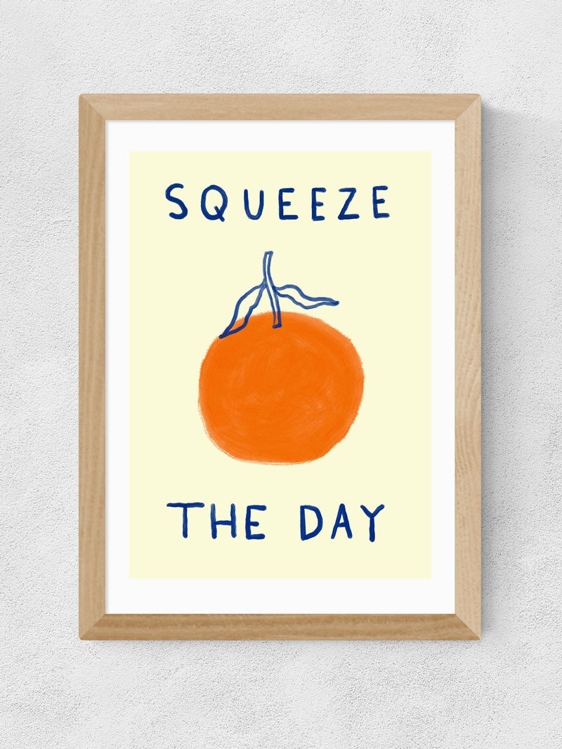 East End Prints orange 'Squeeze The Day' wall art print, UK version