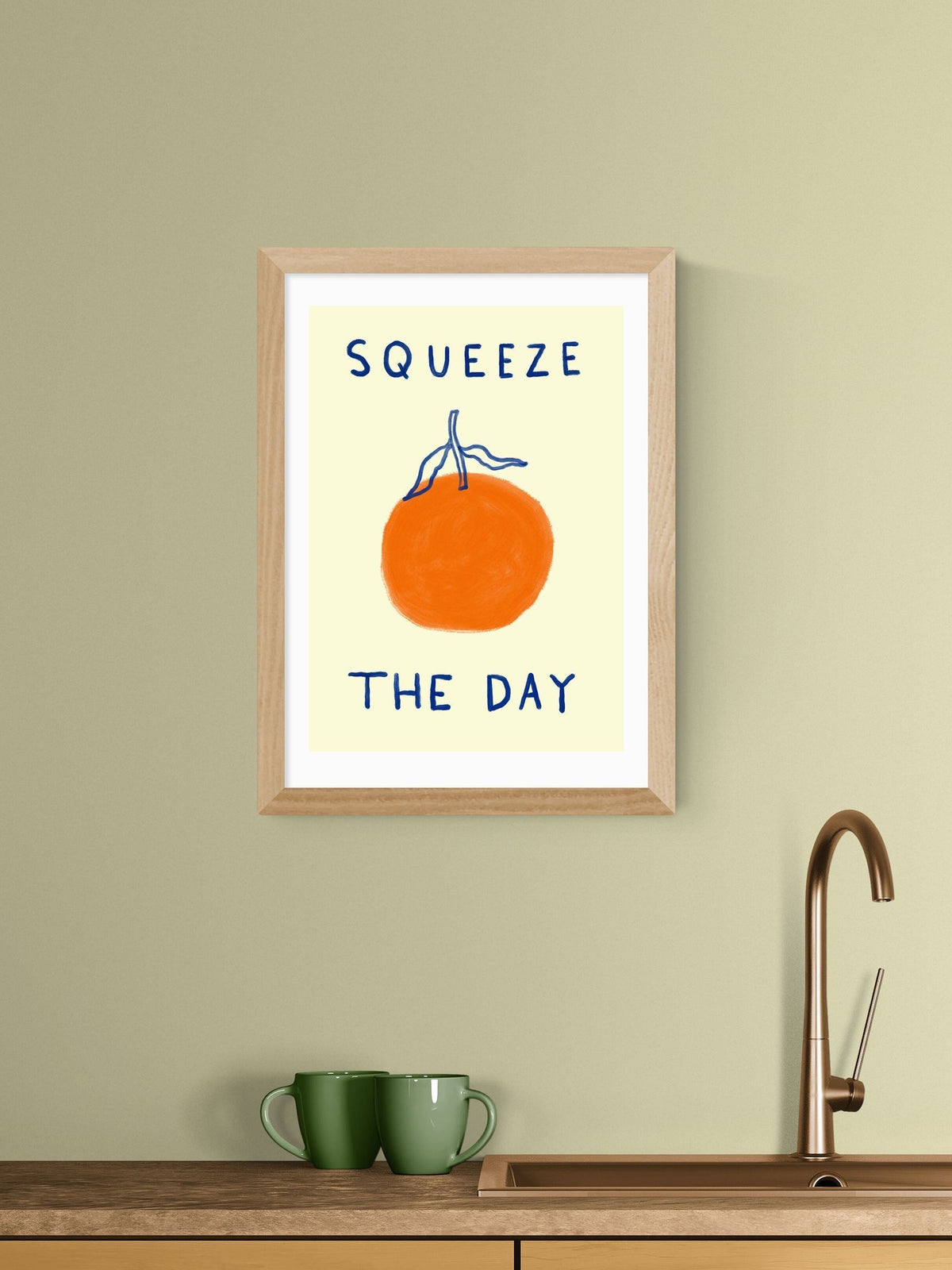East End Prints orange 'Squeeze The Day' wall art print, UK version