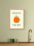 East End Prints orange 'Squeeze The Day' wall art print, UK version