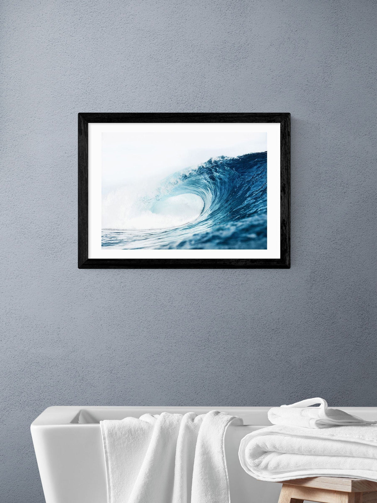East End Prints Black Mega Wave wall art print, imported from the UK