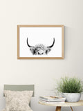 East End Prints Oak Peeking Cow Wall Art Print by Sisi and Seb