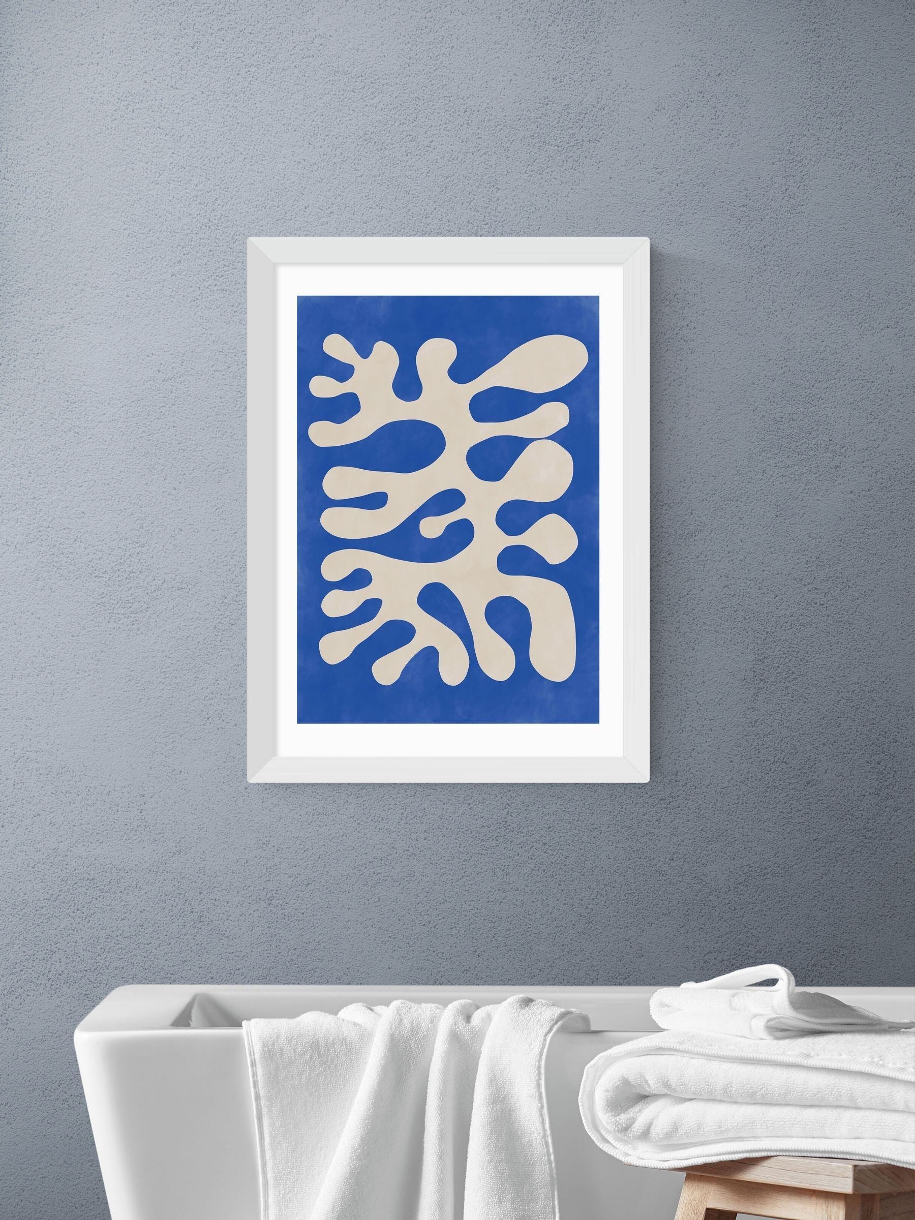 East End Prints White Shapes Poster Wall Art Print by The Print Republic