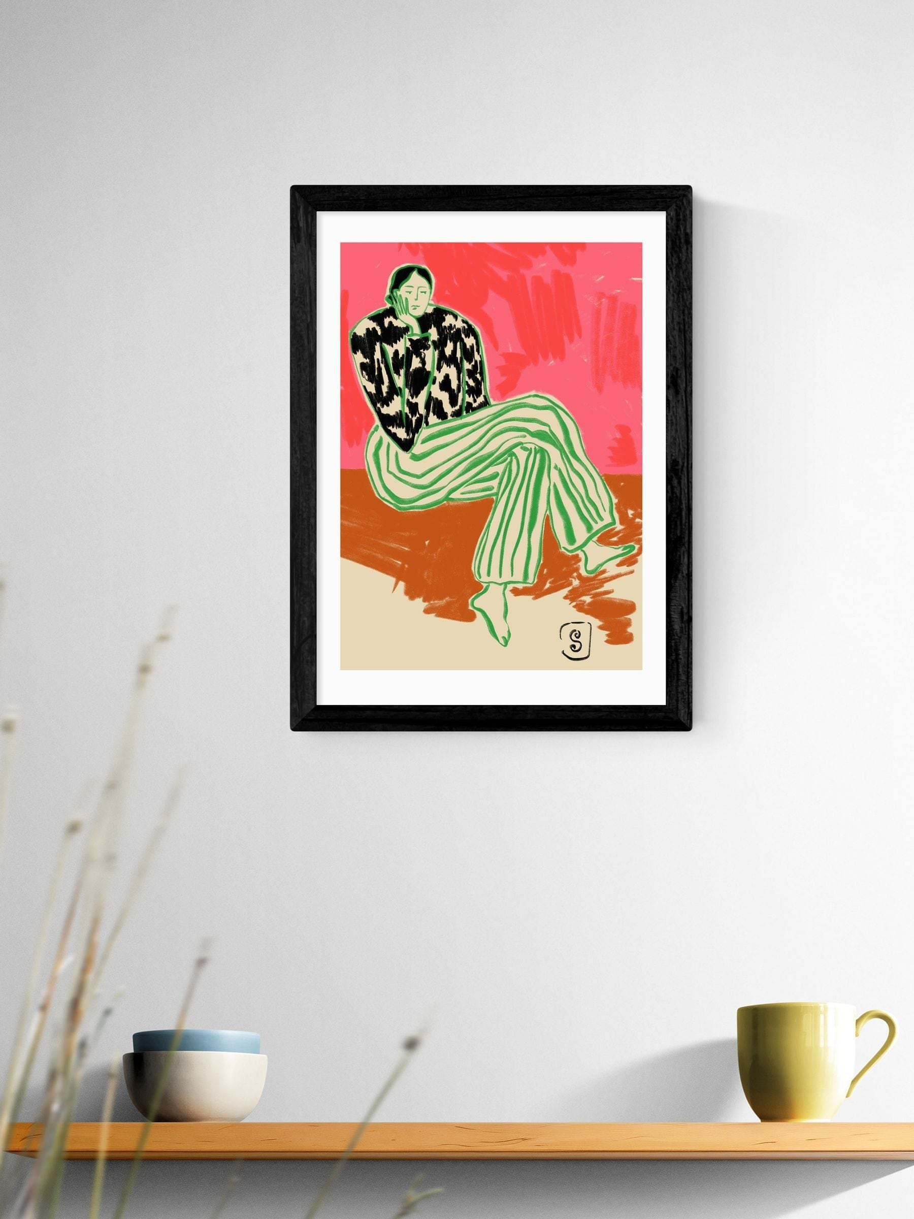 East End Prints black calm wall art print (British brand)