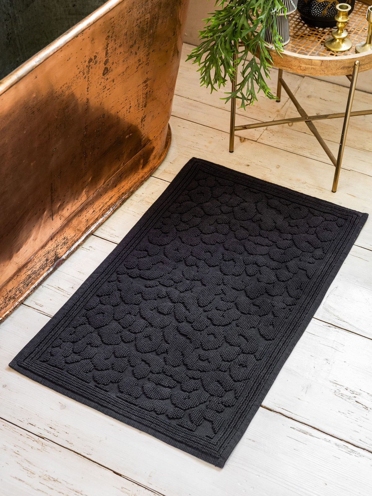 Rockett St George Black Leopard bath mat 50x80cm - British product