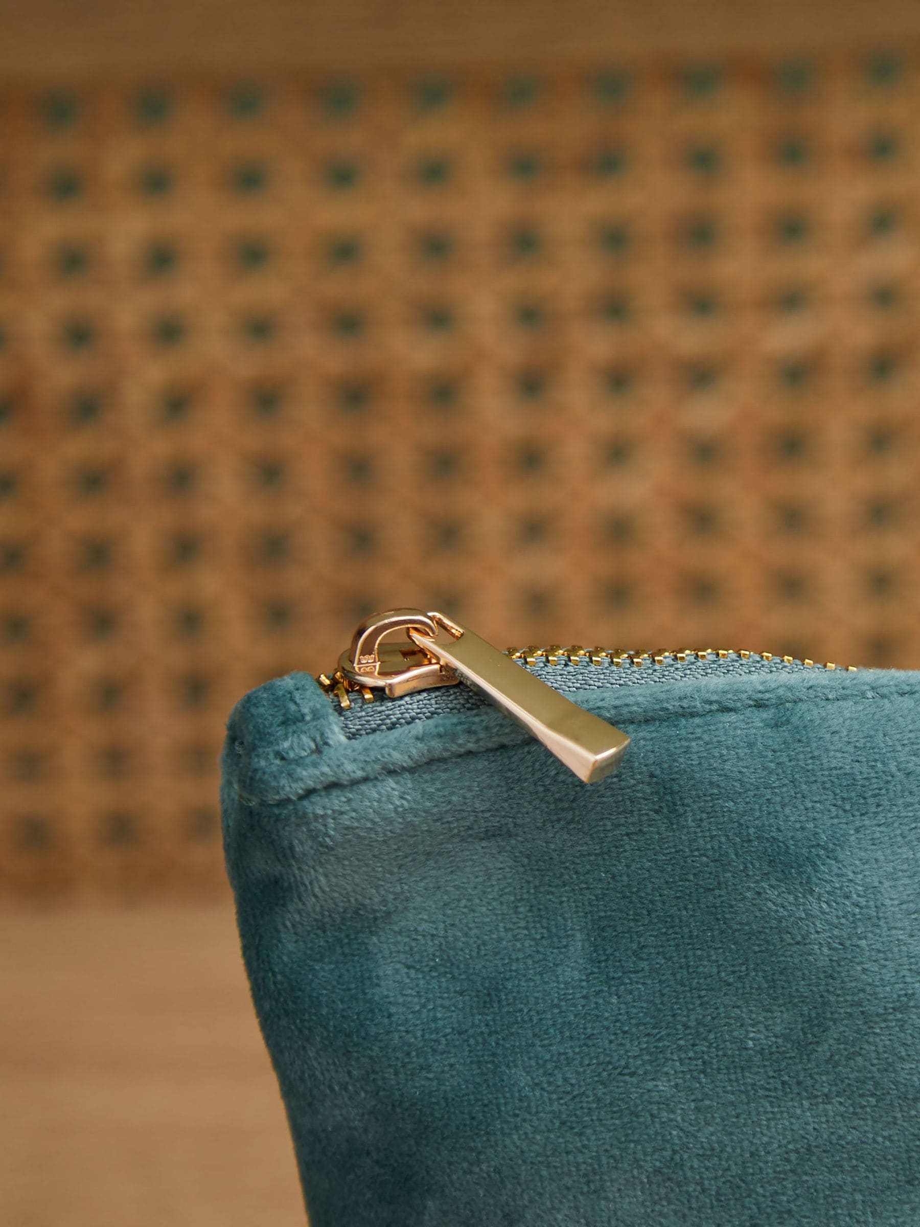 Made Yours large personalised zodiac teal velvet bag, UK version