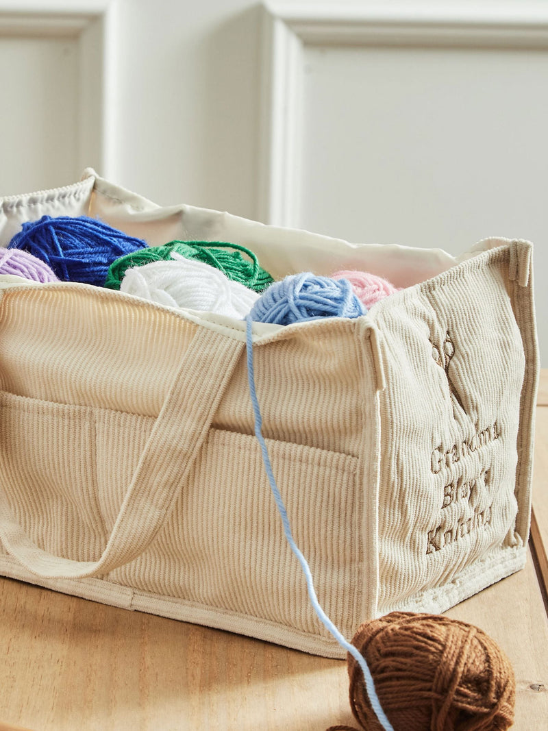 Made Yours personalised craft caddy with embroidered name, UK version