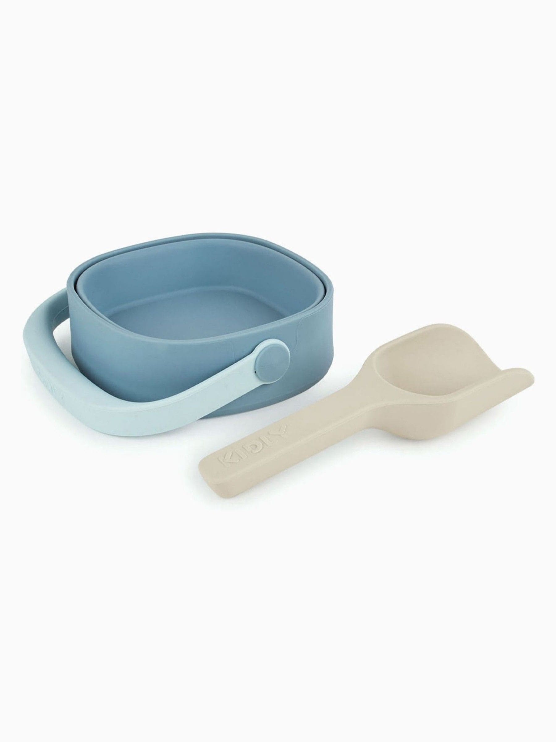KIDLY by MORI blue foldaway bucket spade beach toy set, UK version