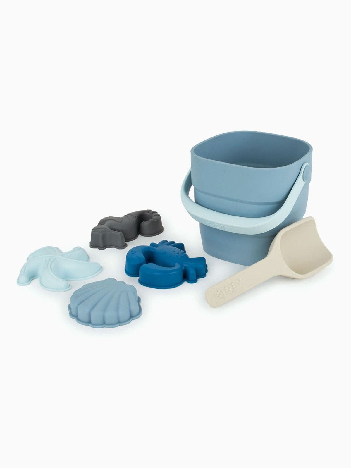 KIDLY by MORI blue foldaway bucket spade beach toy set, UK version
