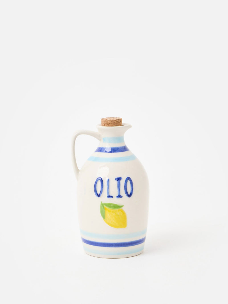 Oliver Bonas blue lemon ceramic oil bottle 15cm, UK version