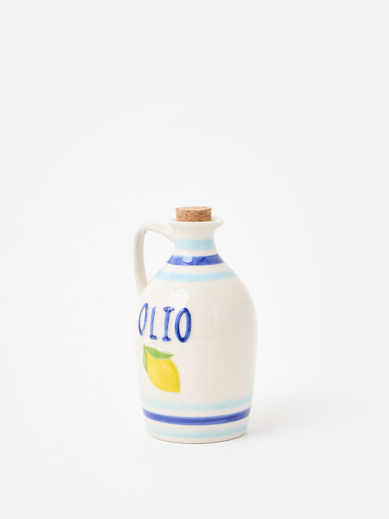 Oliver Bonas blue lemon ceramic oil bottle 15cm, UK version