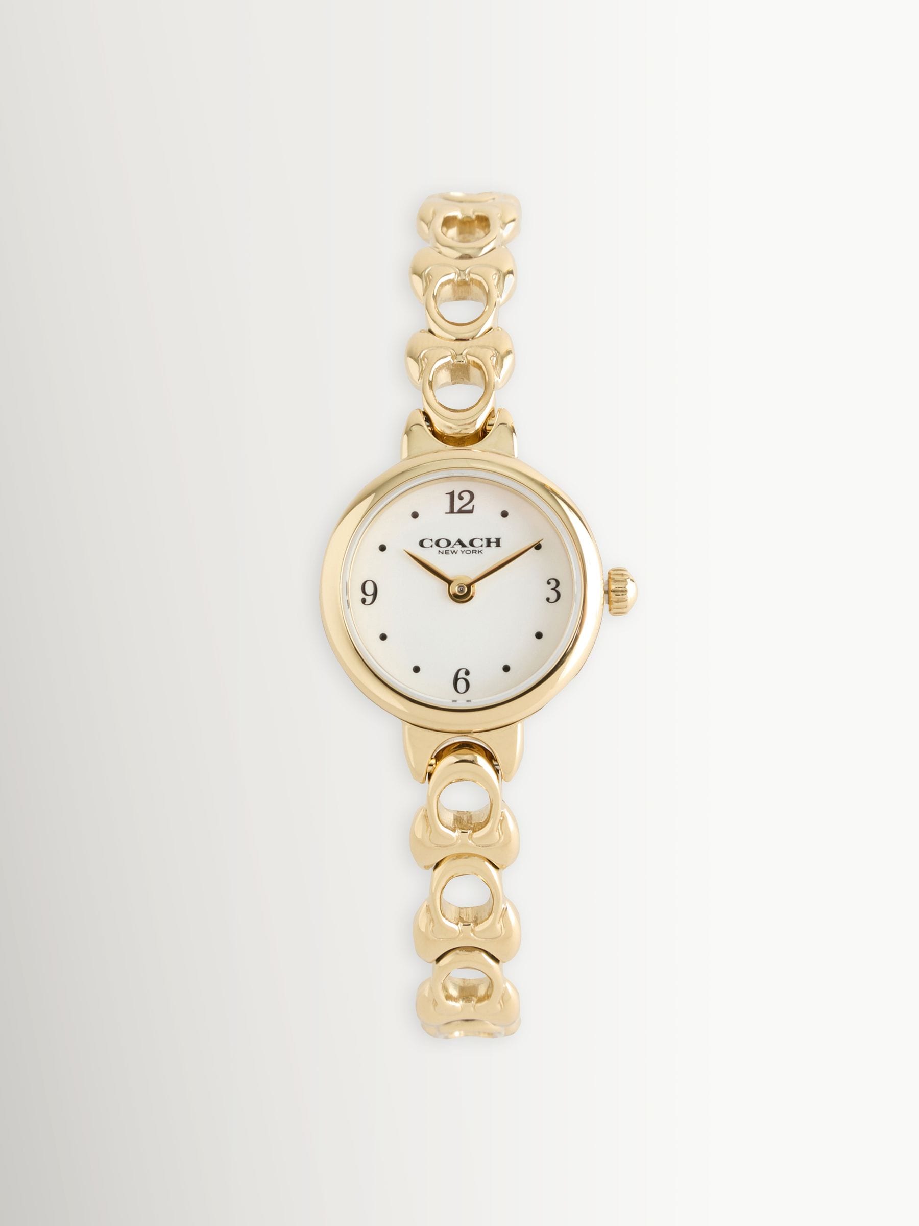 Coach White Iris gold plated bracelet watch 22mm, imported from the UK