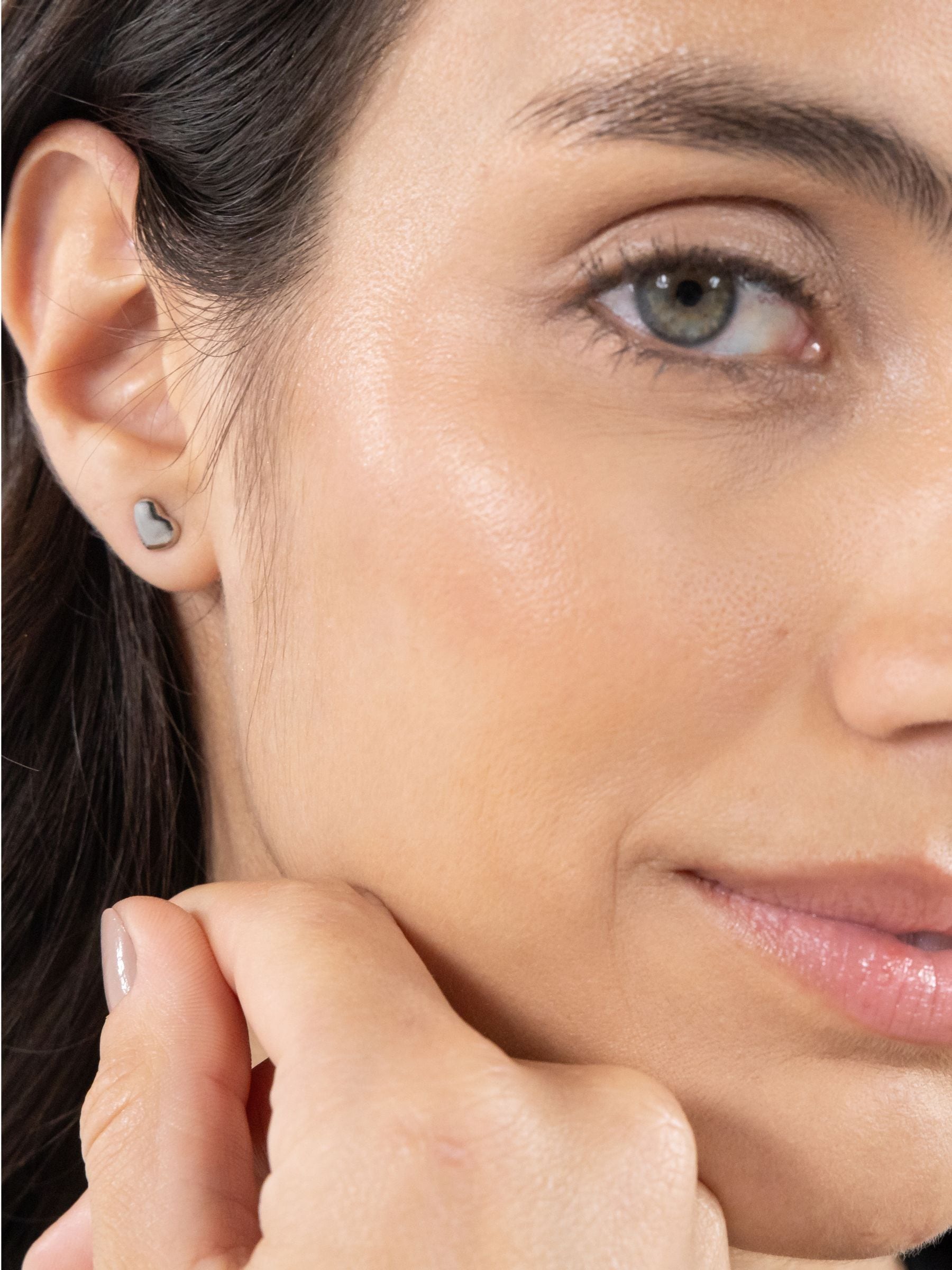 BOSS honey heart stainless steel earrings, silver tone - British product
