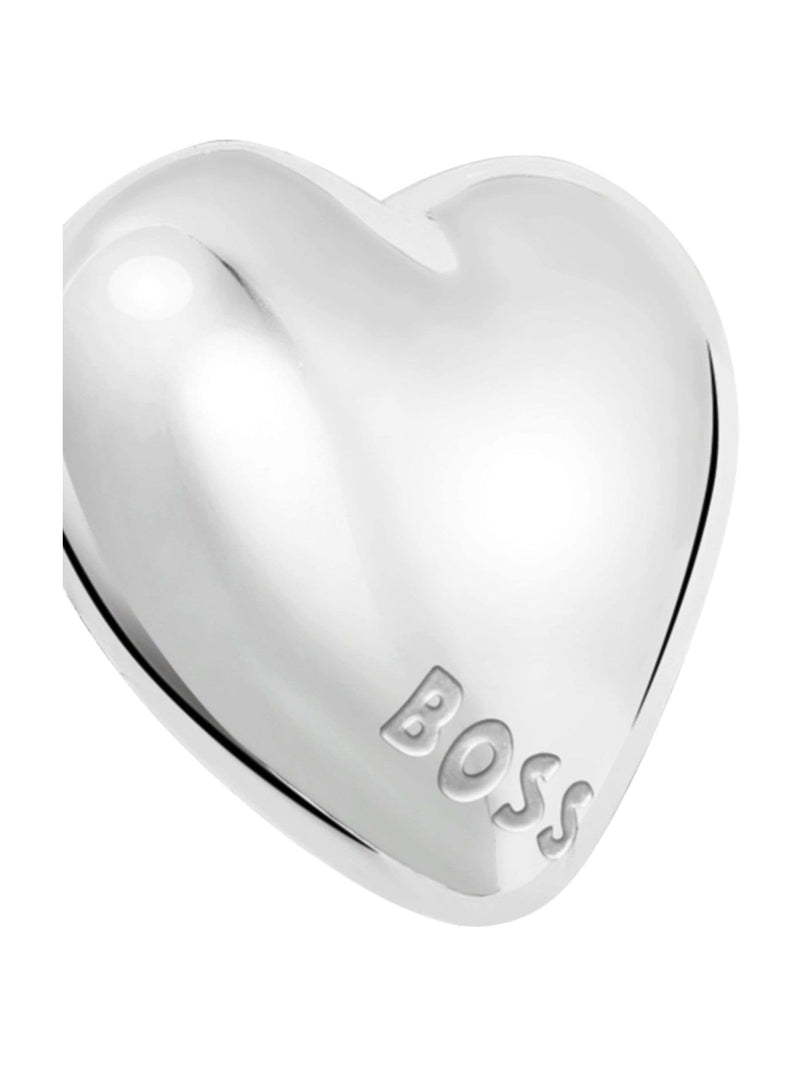 BOSS honey heart stainless steel earrings, silver tone - British product