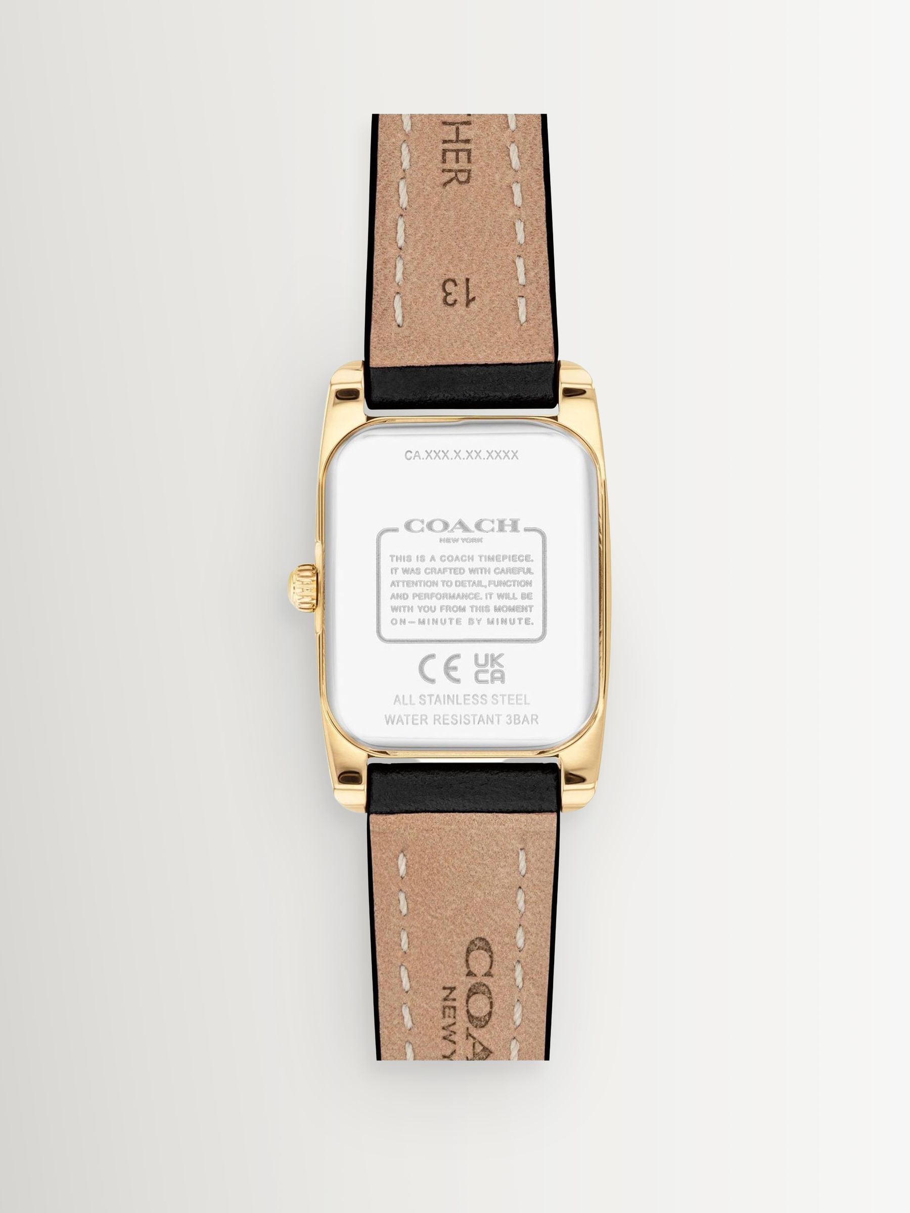 COACH Black Reese leather strap watch - British product