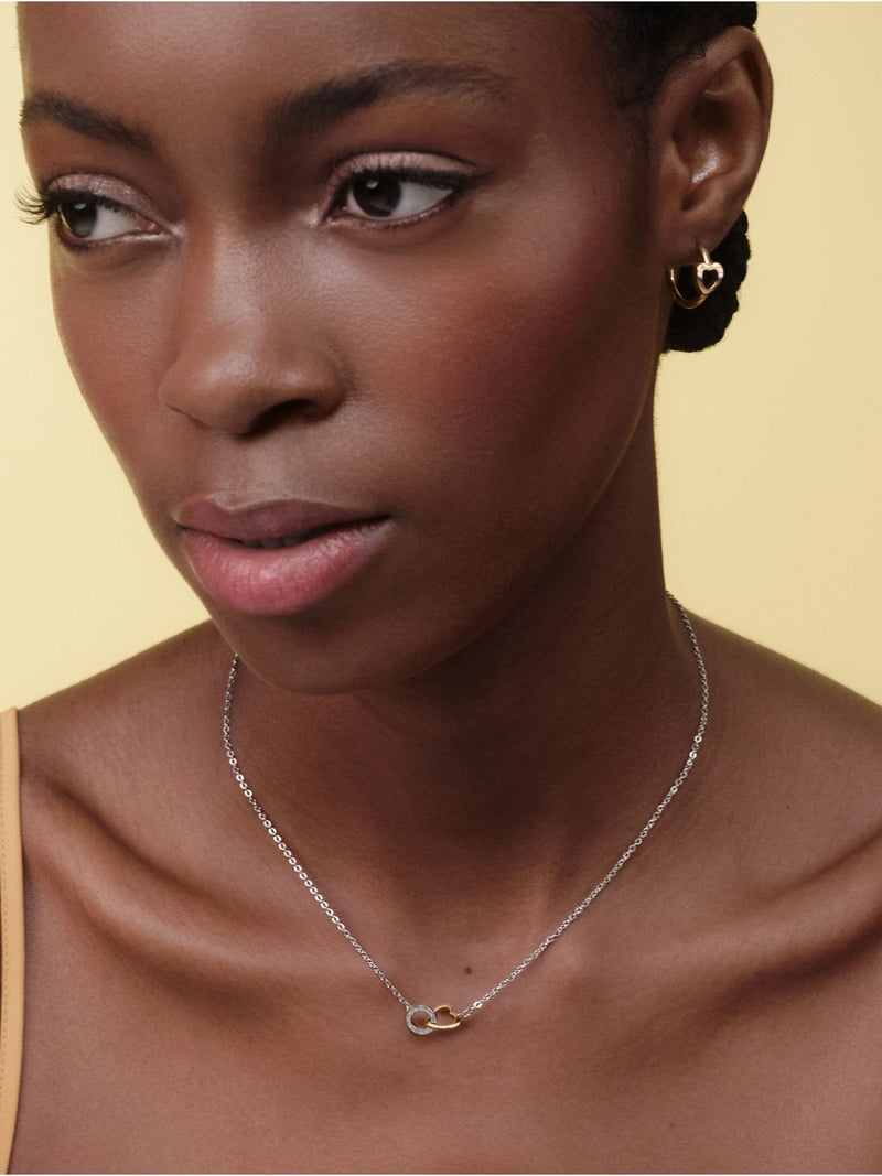 Olivia Burton Kindred Interlink rose gold necklace heart motif - British product