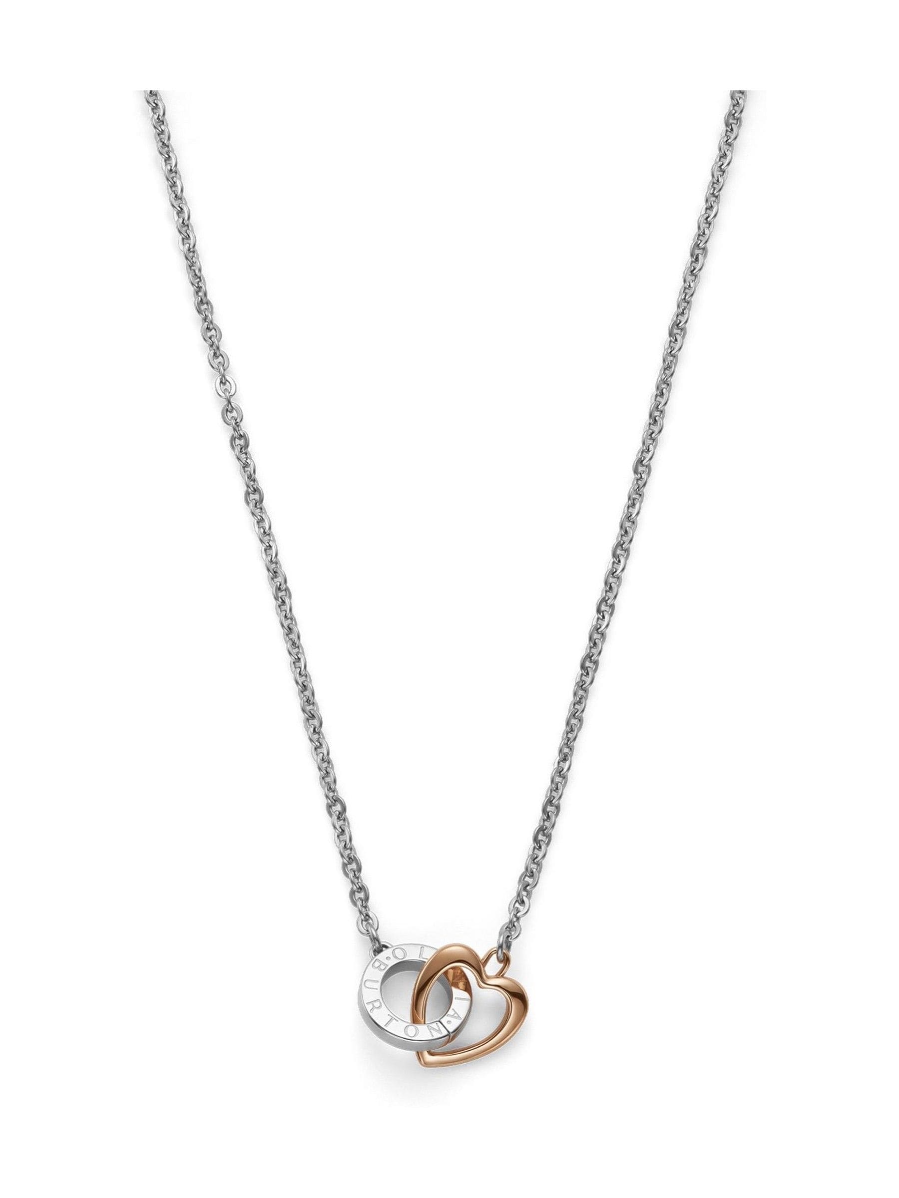 Olivia Burton Kindred Interlink rose gold necklace heart motif - British product