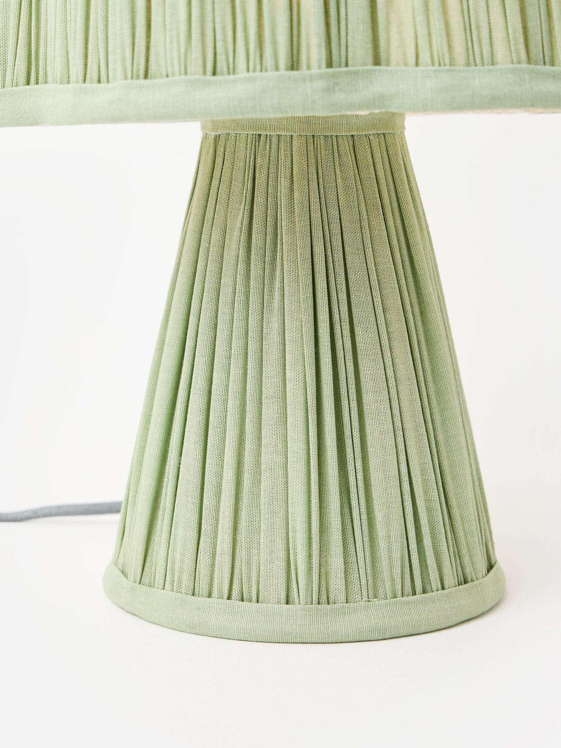 Oliver Bonas green pleated desk lamp 38cm (British brand)