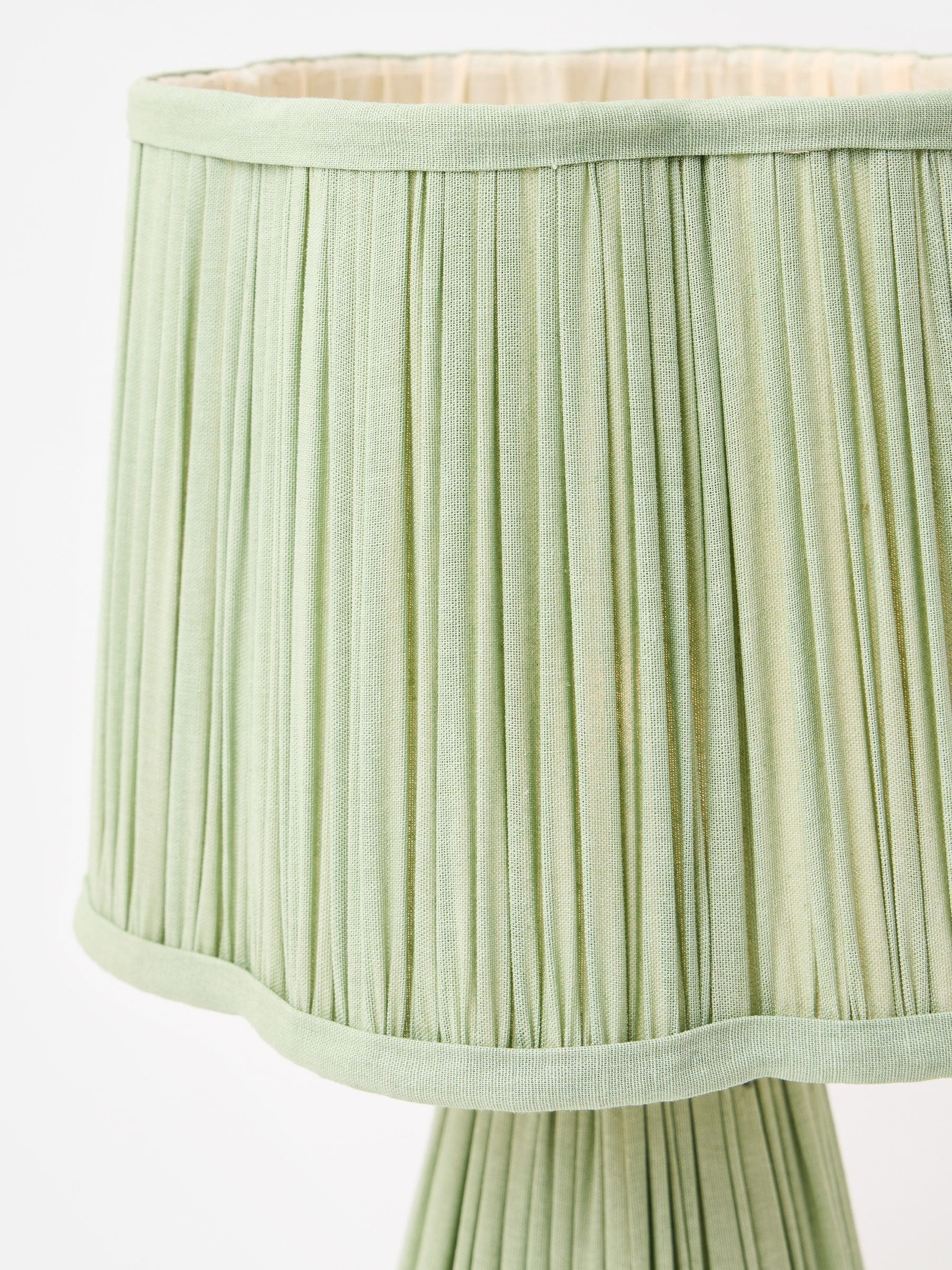 Oliver Bonas green pleated desk lamp 38cm (British brand)