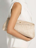 Dune London Metallic Encourage Woven Clutch Bag