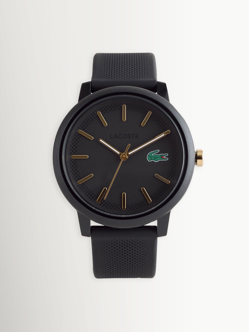 Lacoste black silicone strap watch 42mm - British product